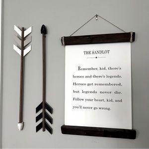 The Sandlot Hanging Canvas Heros & Legends Quote